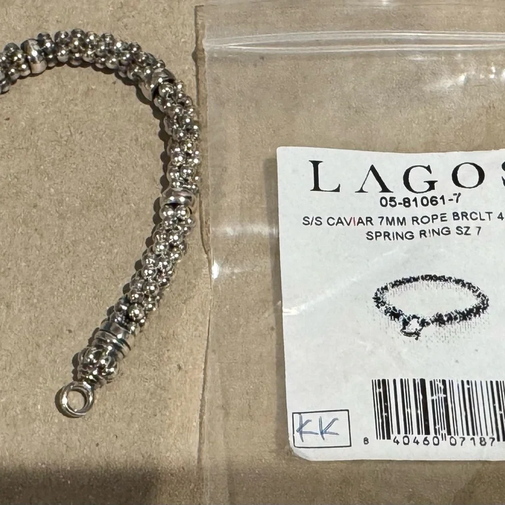 LAGOS Silver Caviar Bracelet with 4 bars - Picture 6 of 7